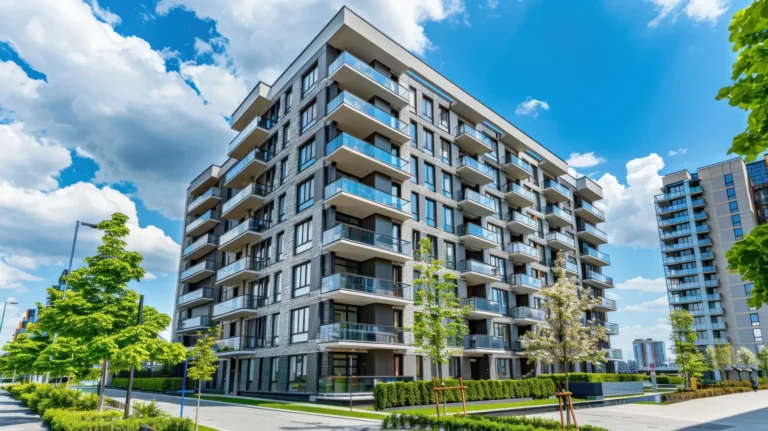 Modern residential apartment buildings in Dubai