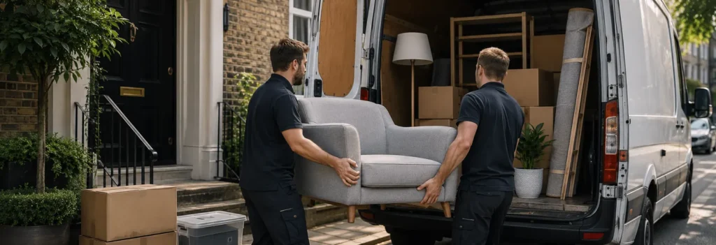 Single-item moving in Dubai - one piece of furniture being delivered